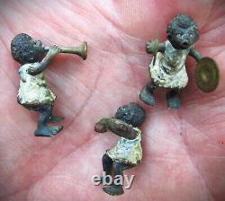 RARE Antique Black Americana Miniature Figurines Musical Family Civil War Era