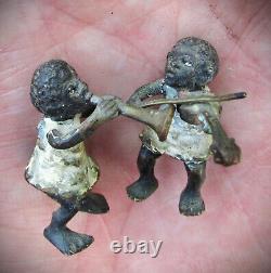 RARE Antique Black Americana Miniature Figurines Musical Family Civil War Era