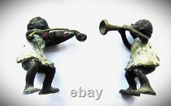 RARE Antique Black Americana Miniature Figurines Musical Family Civil War Era