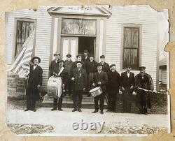 RARE! CIVIL WAR 9TH MINN. VOLS. At GAR POST JAMES CLABAUGH #54 GROUP PHOTO c1917