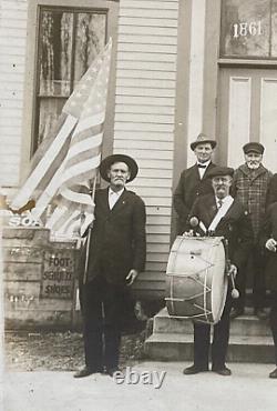 RARE! CIVIL WAR 9TH MINN. VOLS. At GAR POST JAMES CLABAUGH #54 GROUP PHOTO c1917