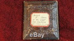 Rare CIVIL War Era Ambertype Photo Of Named Young Soldier In Copper Trimmed Case