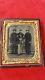 Rare Civil War Era Amber Style Cased Photo Of 3 Brothers-one In Uniform-sword