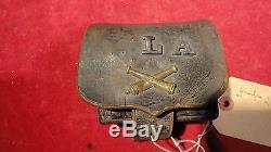 Rare CIVIL War Era Artillery Leather Fuse Box Named Confederate From Virginia