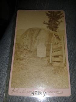 RARE CIVIL WAR ERA CDV OF JOHN BROWN's GRAVE with Woman in photo to the right