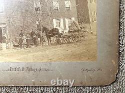 RARE! CIVIL WAR GETTYSBURG GETTYSBURG BUILDING by LEVI MUMPER PHOTO 1870's