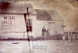 RARE! CIVIL WAR MAN with DOG AT NEW ENGLAND CHOWDER RESTAURANT TINTYPE PHOTO