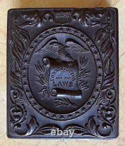 RARE! CIVIL WAR UNION FEDERAL SHIELD with EAGLE (2 SIDED) 1/9 PLT UNION CASE