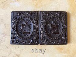 RARE! CIVIL WAR UNION FEDERAL SHIELD with EAGLE (2 SIDED) 1/9 PLT UNION CASE