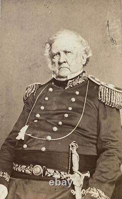 RARE! CIVIL WAR UNION LT GENERAL WINFIELD SCOTT by C. D. FREDRICKS CDV PHOTO 1862