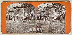 RARE! CIVIL WAR UNION MAJ. GEN. JOHN C. FRÉMONT & FAMILY STEREOVIEW PHOTO c1862