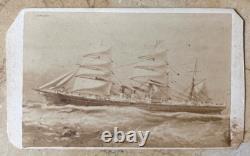 RARE! CIVIL WAR UNION MERCHANT VESSEL SS ONTARIO PERIOD ID'd 1867 CDV PHOTO