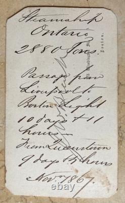RARE! CIVIL WAR UNION MERCHANT VESSEL SS ONTARIO PERIOD ID'd 1867 CDV PHOTO