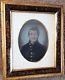 Rare Civil War Union Soldier Pennellograph Tintype Museum Hand-painted Folk Art