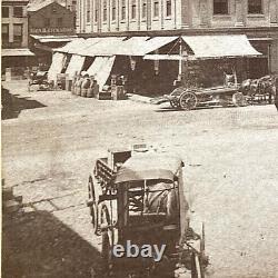 RARE! CIVIL WAR VIEW of QUINCY MARKET FANEUIL HALL BOSTON MASS STEREOVIEW PHOTO