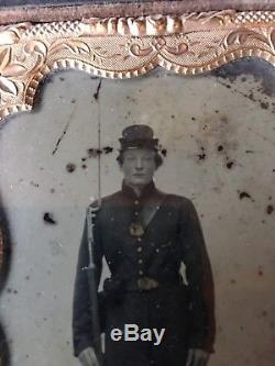 RARE Civil War Ambrotype Photograph Of Union Infantryman. Original