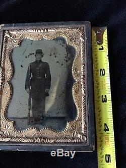 RARE Civil War Ambrotype Photograph Of Union Infantryman. Original