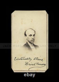 RARE Clean Shaven Marcus Pomeroy Anti Lincoln Copperhead SIGNED 1860s CDV Photo