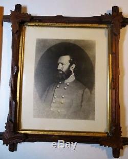 RARE Lg Framed Photo Civil War Confederate General Stonewall Jackson ca 1870