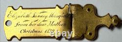 RARE Pre Civil War 1859 Brass Engraved Clasp Christmas Elizabeth Merrefield CDV