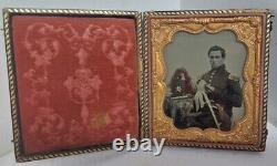 RARE ca 1855 -1861 Civil War Pre Civil War US Officer Soldier AMBROTYPE Photo