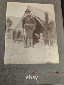 Rare 1800's Hand Made Photo album-Spanish Am Soldier/Civil War Base/Skinny Dip