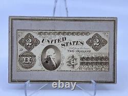 Rare 1860s CDV civil war era $2 bill two dollar photo anti counterfeiting US