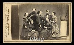 Rare 1860s Group CDV Civil War Sailors & Women Holding Ring & Wand Sports Equip