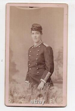 Rare 1870s CDV Photo of Female wearing Civil or Indian War Uniform Wabasha MN