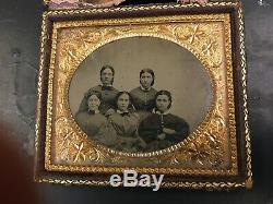 Rare 1/4 Plate Ambrotype Allegheny Arsenal Women Workers Civil War Pittsburgh PA