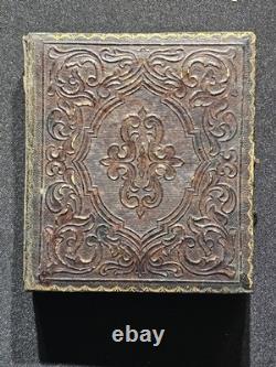 Rare 1/6 Plate Daguerreotype Couple Cased Civil War Era Hand Tinted 1850s Photo