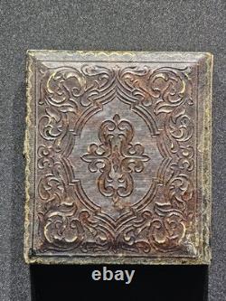 Rare 1/6 Plate Daguerreotype Couple Cased Civil War Era Hand Tinted 1850s Photo