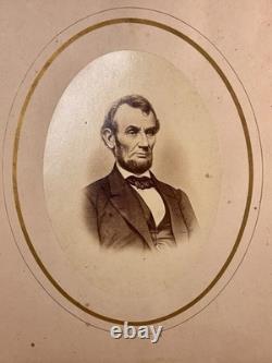 Rare Abraham Lincoln Imperial Albumen Photo w 1865 Civil War Tax Stamp