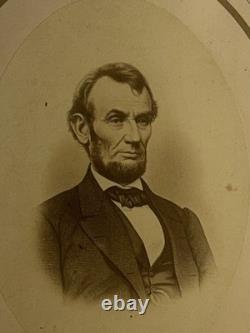 Rare Abraham Lincoln Imperial Albumen Photo w 1865 Civil War Tax Stamp