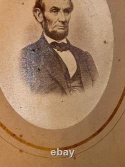 Rare Abraham Lincoln Imperial Albumen Photo w 1865 Civil War Tax Stamp