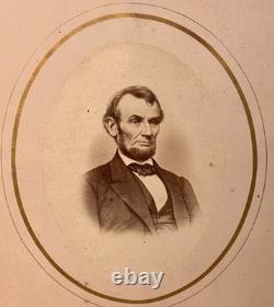 Rare Abraham Lincoln Imperial Albumen Photo w 1865 Civil War Tax Stamp