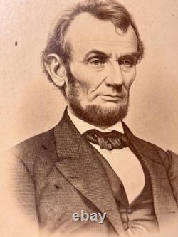 Rare Abraham Lincoln Imperial Albumen Photo w 1865 Civil War Tax Stamp