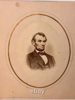 Rare Abraham Lincoln Imperial Albumen Photo w 1865 Civil War Tax Stamp