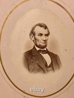 Rare Abraham Lincoln Imperial Albumen Photo w 1865 Civil War Tax Stamp