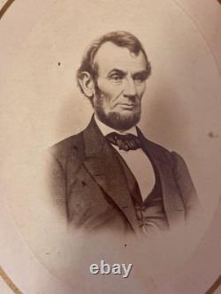 Rare Abraham Lincoln Imperial Albumen Photo w 1865 Civil War Tax Stamp