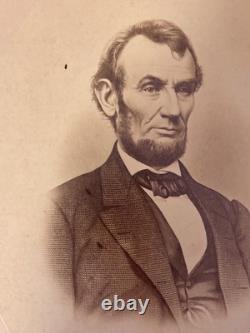 Rare Abraham Lincoln Imperial Albumen Photo w 1865 Civil War Tax Stamp