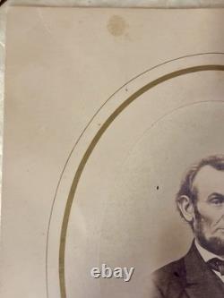 Rare Abraham Lincoln Imperial Albumen Photo w 1865 Civil War Tax Stamp