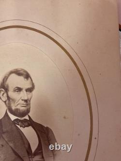 Rare Abraham Lincoln Imperial Albumen Photo w 1865 Civil War Tax Stamp