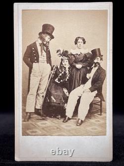 Rare CDV Odd Group Of Identified Thespians Characters With CIVIL War Tax Stamp
