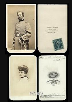 Rare CDV Photos Civil War Soldier Colonel Charles Mallet Prevost WIA & Daughter