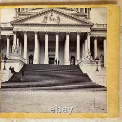 Rare! CIVIL War Capitol Building East Portico Stereoview Photo 1865