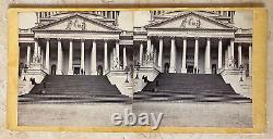 Rare! CIVIL War Capitol Building East Portico Stereoview Photo 1865