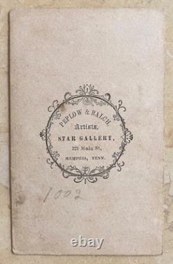 Rare! CIVIL War Confederate War-blinded Soldier Memphis Tenn. 1862 CDV Photo