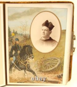 Rare CIVIL War Era Army Memories Photo Album Soldier Lithos Cabinet Photographs