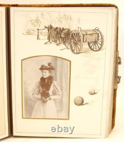 Rare CIVIL War Era Army Memories Photo Album Soldier Lithos Cabinet Photographs
